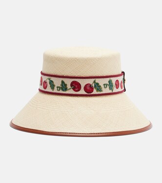 Cherryfic straw bucket hat | Valentino