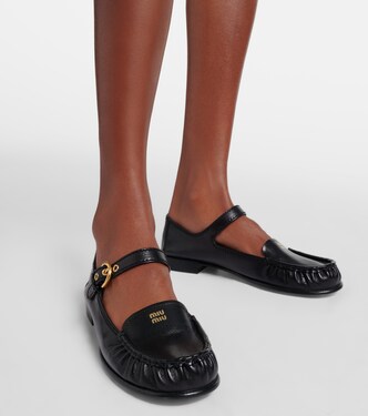 Leather loafers in black - Miu Miu | Mytheresa Leather loafers in black - Miu Miu | Mytheresa