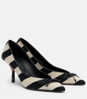 Tourni striped raffia-effect pumps | Jacquemus