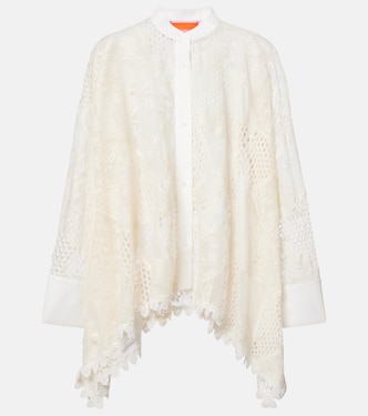 Foulard cotton-blend lace shirt | La DoubleJ