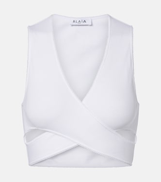 Ribbed-knit jersey crop top | Alaïa