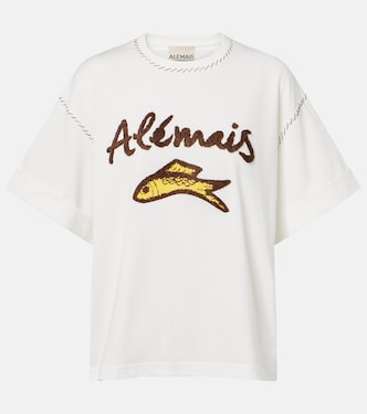 Scuba embroidered cotton T-shirt | Alémais