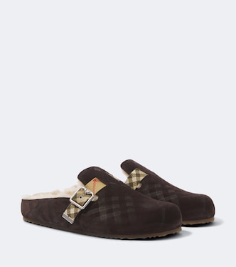 Urchin shearling-lined suede clogs | Burberry