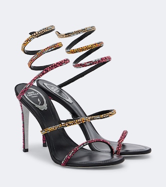 x Swarowski Cleo embellished satin sandals | Rene Caovilla
