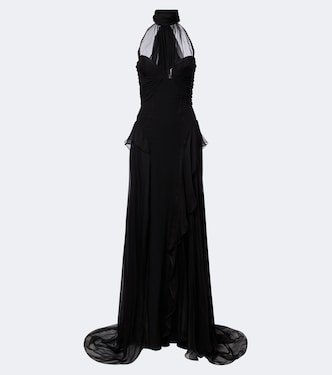 Bustier-Robe aus Seidengeorgette | McQueen