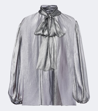 Tie-neck silk georgette blouse | Dolce&Gabbana