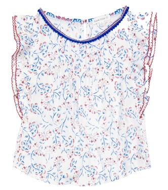 Amber floral-printed pintucked top | Poupette St Barth Kids