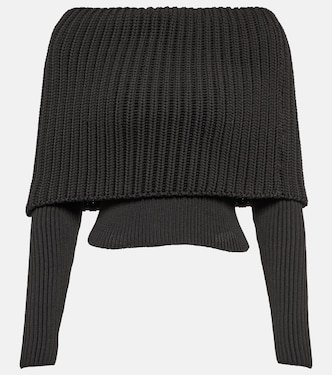 Ribbed-knit off-shoulder sweater | Alaïa