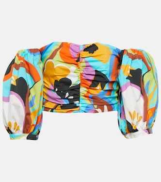 Printed off-shoulder crop top | Etro