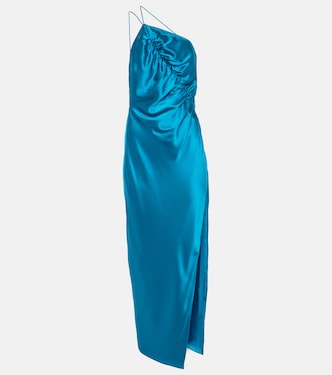 One-shoulder silk satin midi dress | The Sei