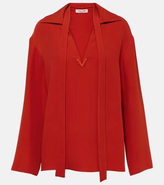 Tie-neck silk blouse | Valentino