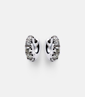 Boucles d'oreilles Super Duper en or blanc 14 ct et diamants | Roxanne First