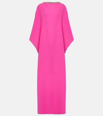 Robe longue Amarella en crêpe à ornements | Safiyaa