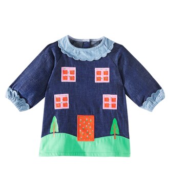 Patch-appliqué denim dress | Stella McCartney Kids