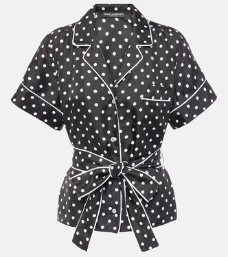 Polka-dot silk twill pajama shirt | Dolce&Gabbana