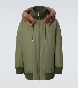 Shearling-trimmed technical puffer coat | Loewe