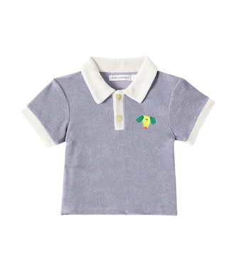 Baby Happy Dog cotton-blend terry polo shirt | Bobo Choses