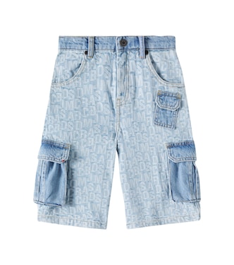 Logo denim cargo shorts | Marc Jacobs Kids