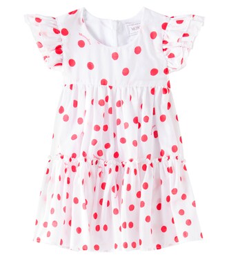 Baby ruffled polka-dot cotton dress | Monnalisa