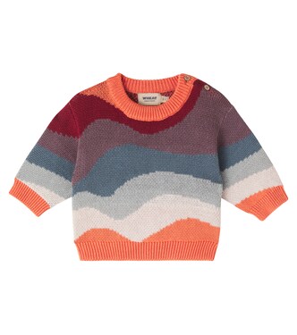 Baby Knud cotton jacquard sweater | Wheat