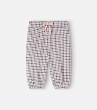 Baby Blake checked cotton pants | Wheat