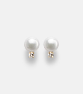 Boucles d'oreilles en or 18 ct, perles d'Akoya et diamants | Mikimoto