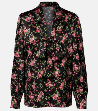 Blusa de satén en mezcla de seda floral | Dolce&Gabbana