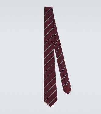 Horsebit striped silk twill jacquard tie | Gucci