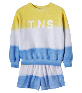 Ensemble sweat-shirt et short en coton à logo Tie Dye | The New Society