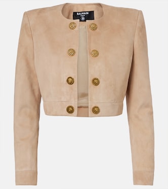 Chaqueta cropped de ante | Balmain