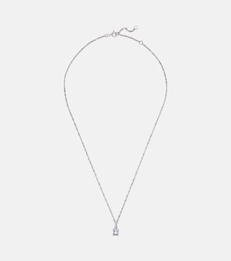 Le Bleu 14kt white gold necklace with diamonds and aquamarine | Stone and Strand