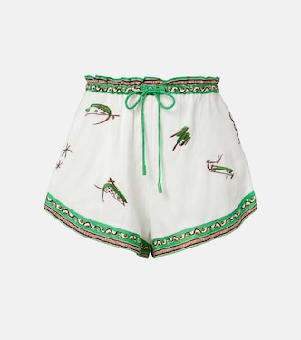 Wanda embroidered linen shorts | Alémais