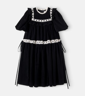 Lace-trimmed velvet dress | Petite Amalie