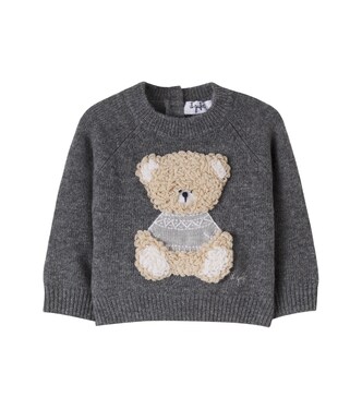 Baby embroidered virgin wool sweater | Il Gufo