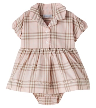 Baby striped cotton dress and bloomers set | Burberry Kids