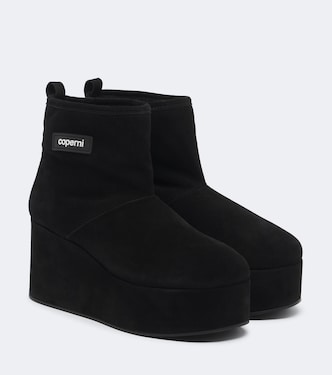Shearling-lined suede wedge boots | Coperni