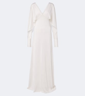 Draped caped silk gown | Fendi