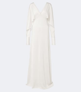 Draped caped silk gown | Fendi