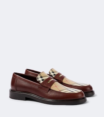 Burberry Check leather penny loafers | Burberry