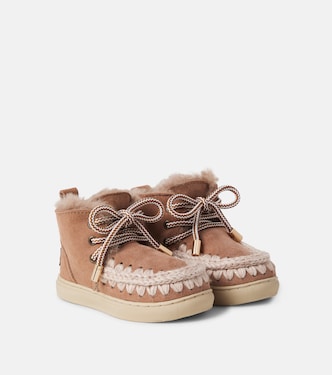Botas de ante bordadas con borrego | Mou Kids