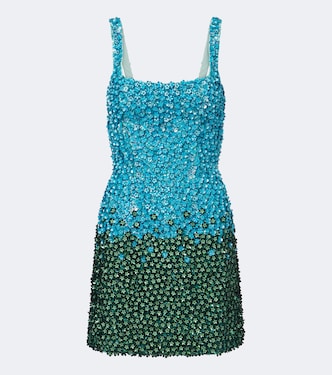 Embellished floral silk minidress | Là Fuori