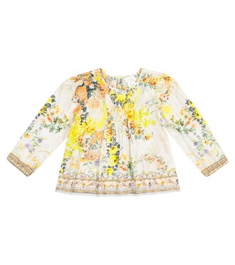 Embellished floral cotton top | Camilla Kids
