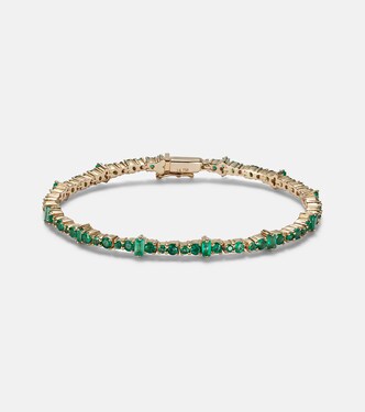 Rivulet 18kt gold bracelet with emeralds | Ileana Makri