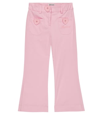 Heart-embellished cotton-blend pants | Moschino Kids