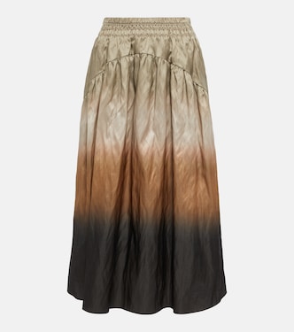Printed high-rise satin skirt | Vince