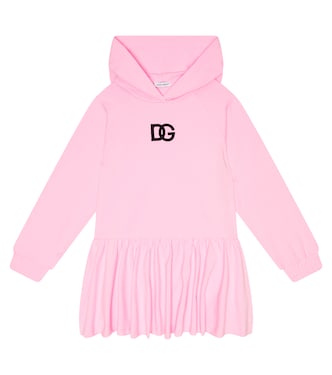 DG cotton-blend hooded dress | Dolce&Gabbana Kids