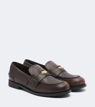 Embellished leather loafers | Miu Miu