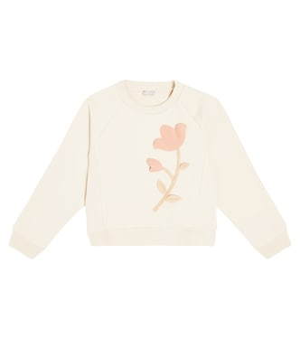Floral-appliqué cotton sweatshirt | Il Gufo