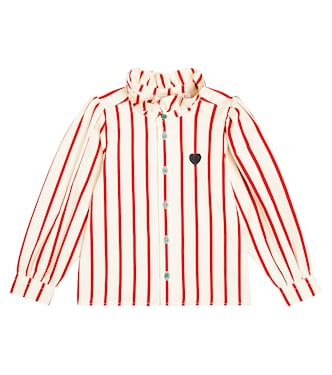 Striped cotton twill blouse | Mini Rodini