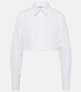 Cropped cotton poplin shirt | Valentino